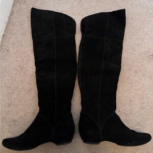 Kenneth Cole Reaction Black Suede Over-the-Knee Boots
